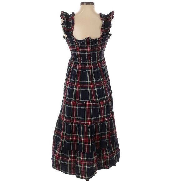 Hill House The Ellie Nap Dress Steward Plaid 100% Cotton Navy Tartan XS - Picture 3 of 6